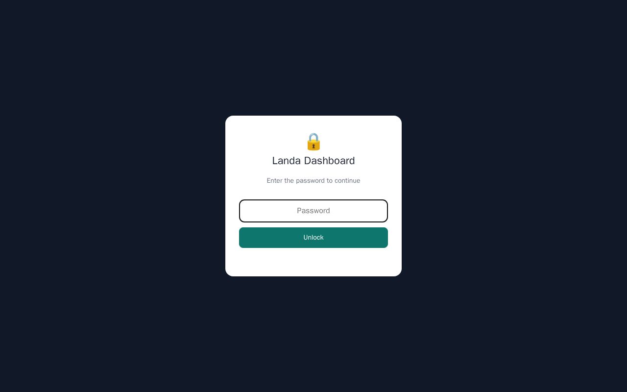 Preview of Landa Dashboard