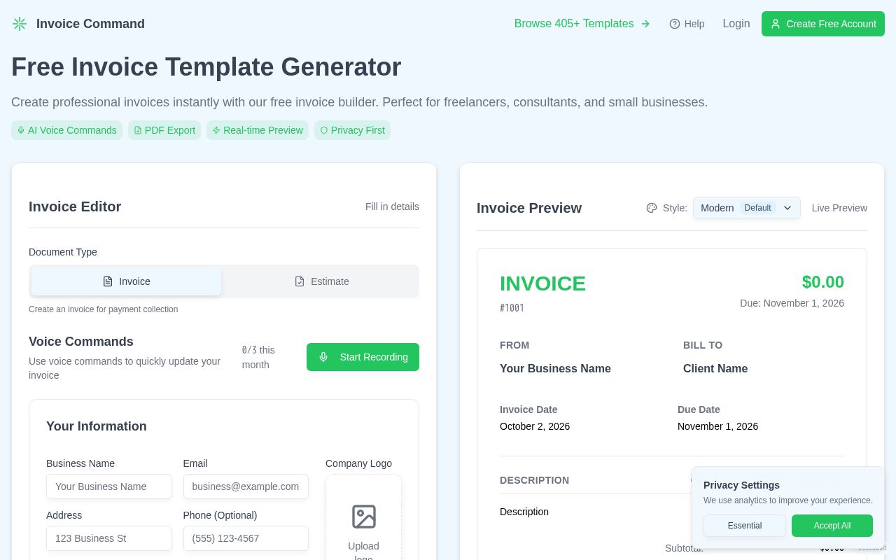 Preview of Invoicecommand
