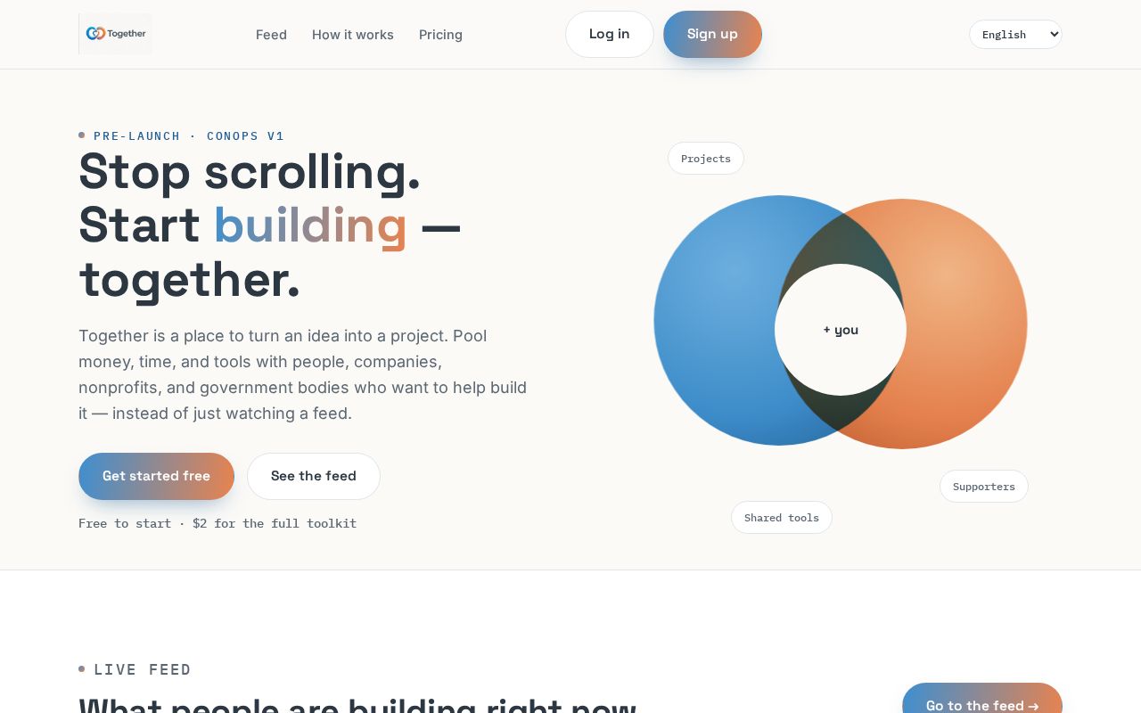 Preview of Together - join efforts, not feeds