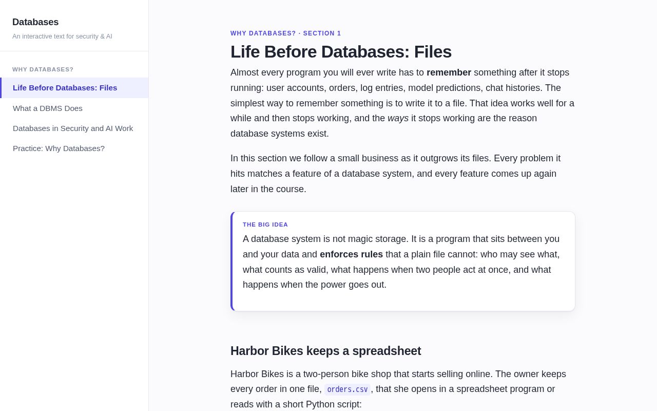 Preview of Databases