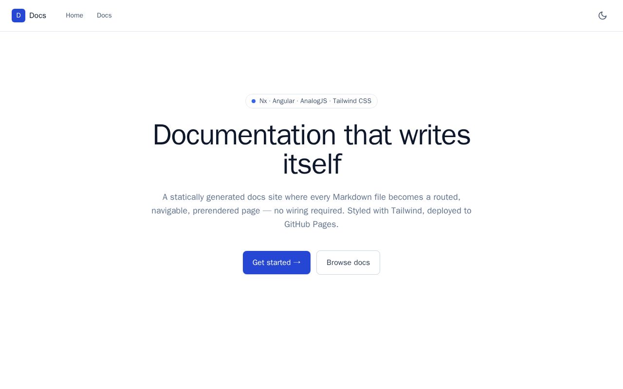 Preview of Analogs Docs Gitio