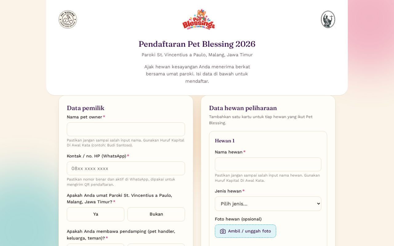 Preview of Webapp untuk Petblessing yang didalamnya ada banyak rangkaian sistematis