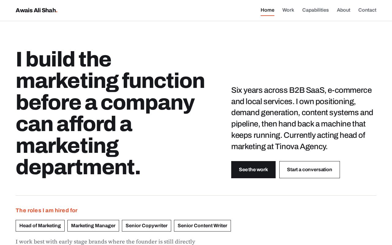 Preview of Awais Ali Shah Marketing Portfolio