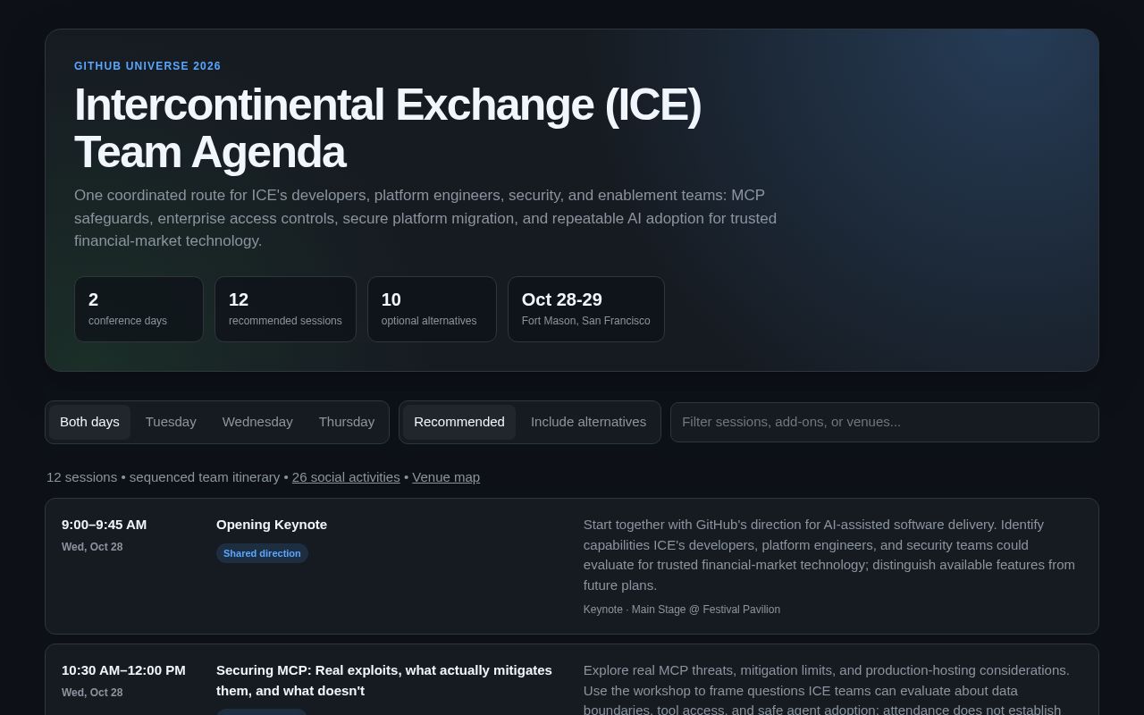 Preview of Ice Universe Agenda