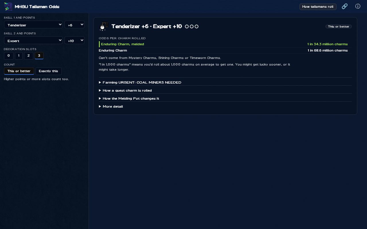 Preview of Mhgu Talisman Odds
