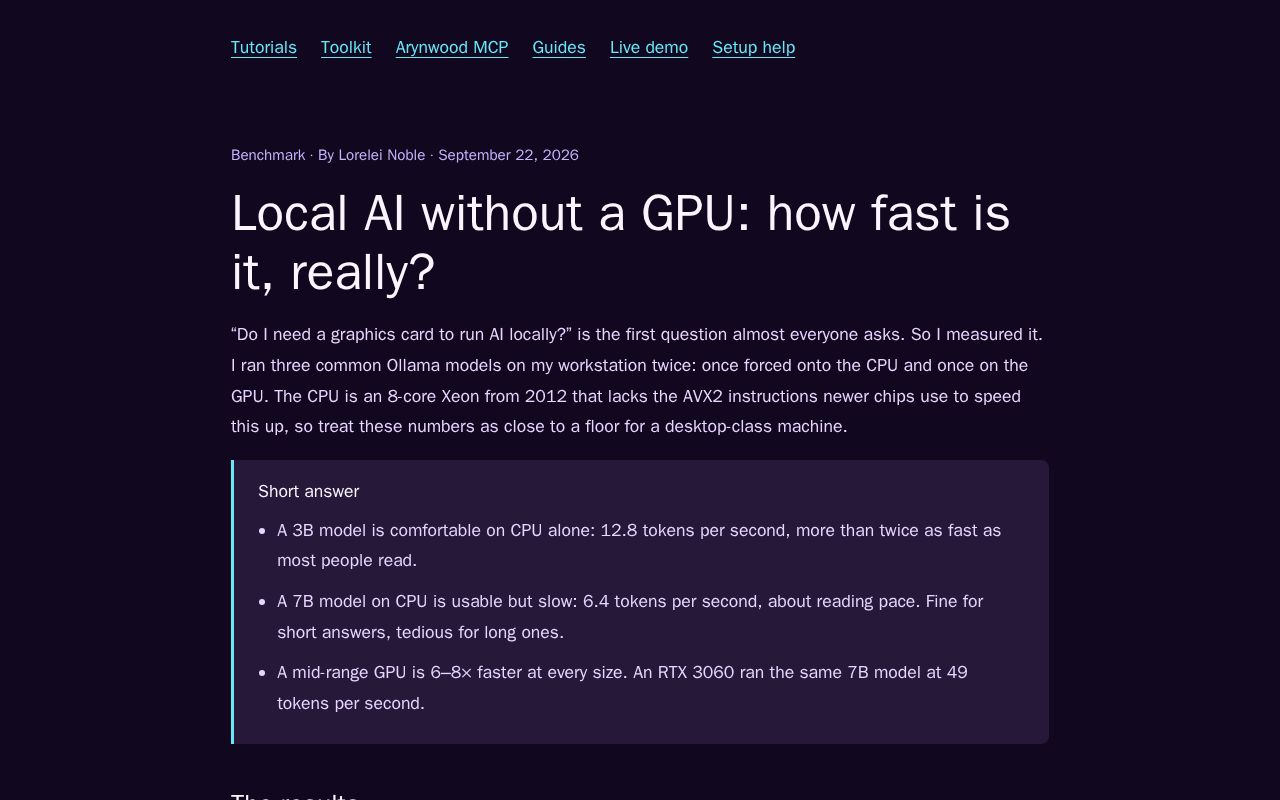 Preview of Local Ai Benchmarks