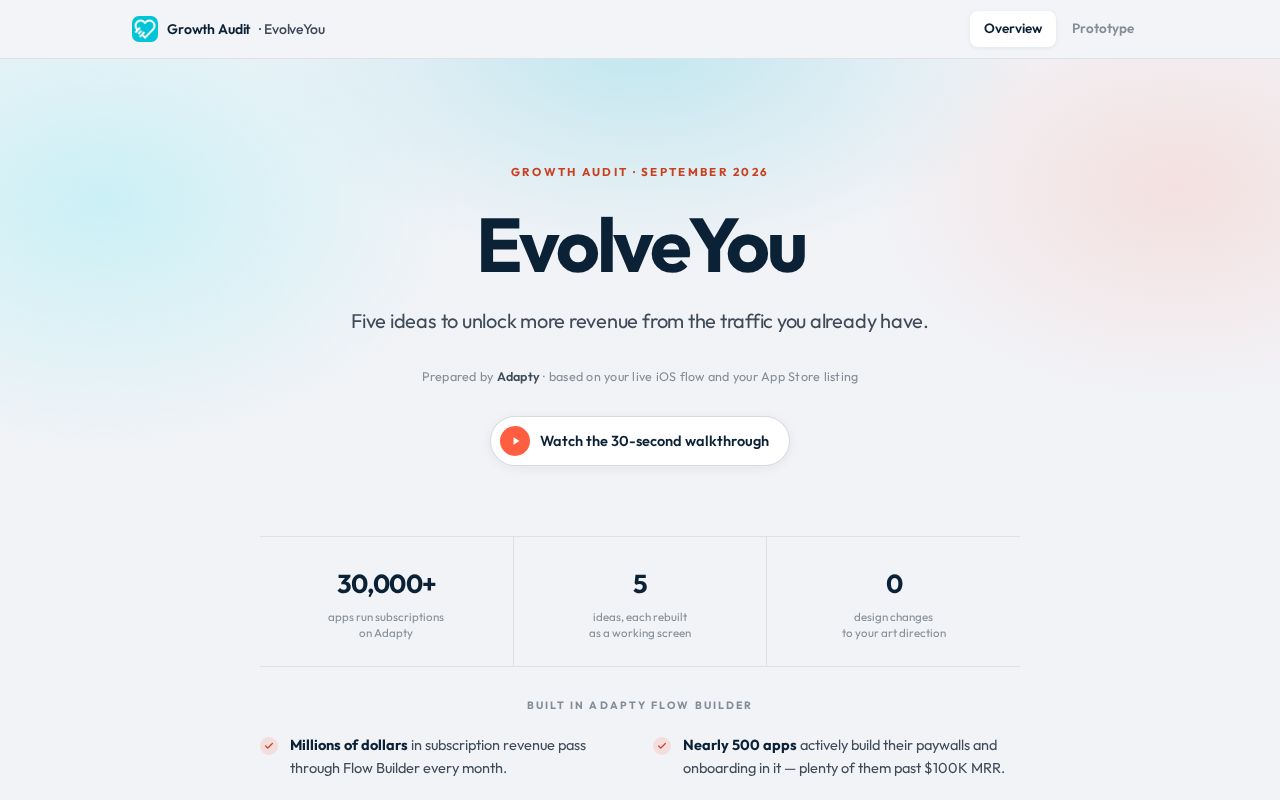 Preview of Evolveyou Flow Rebuild