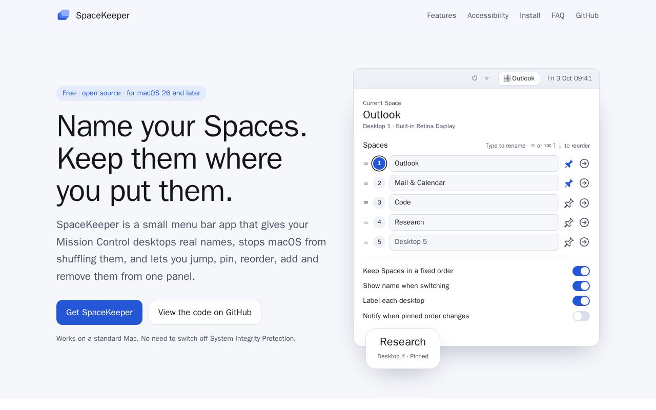 Preview of SpaceKeeper