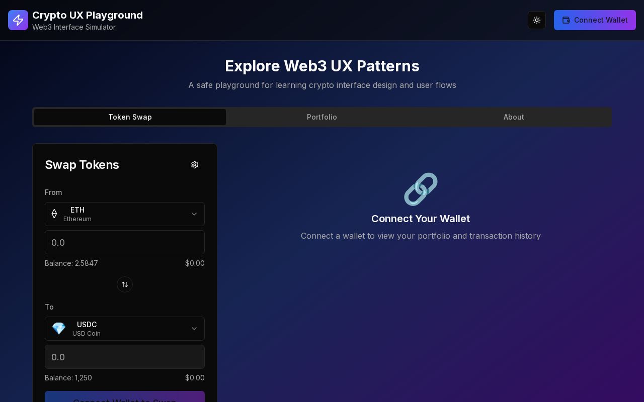 Preview of Crypto UX Playground