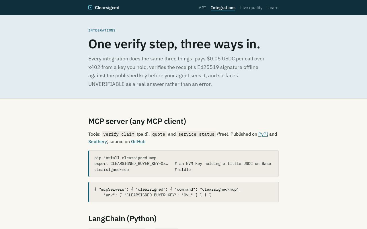 Preview of Langchain Clearsigned