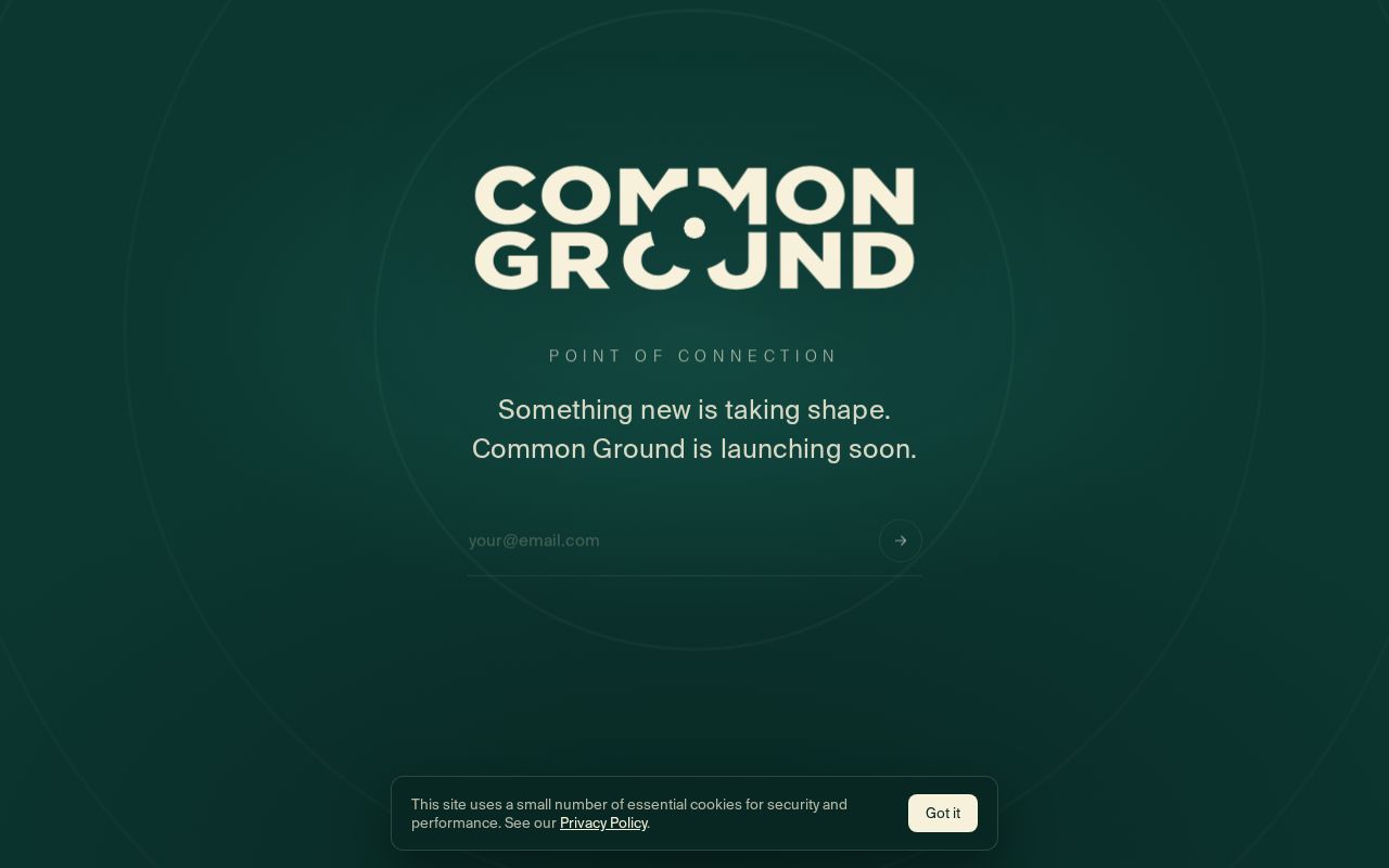 Preview of Common Ground coming-soon site