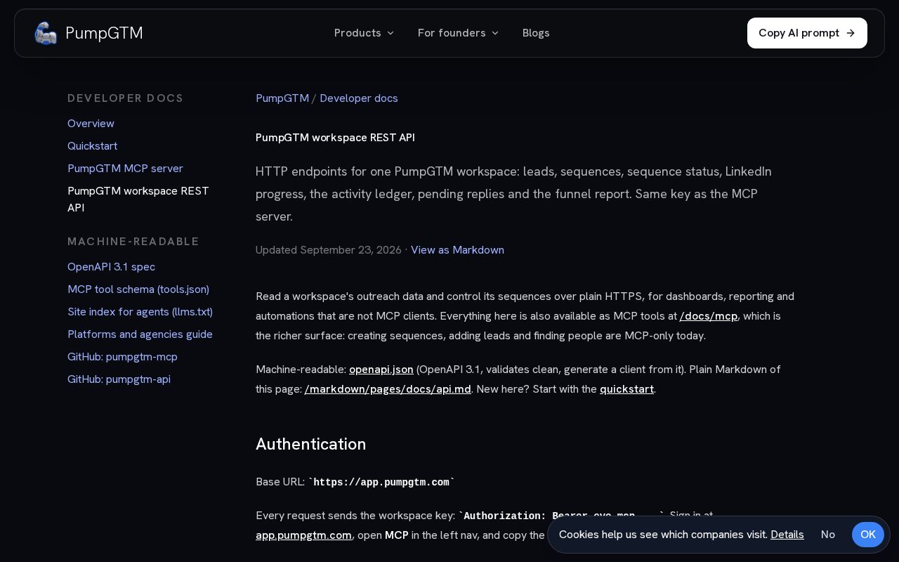 Preview of Pumpgtm Api