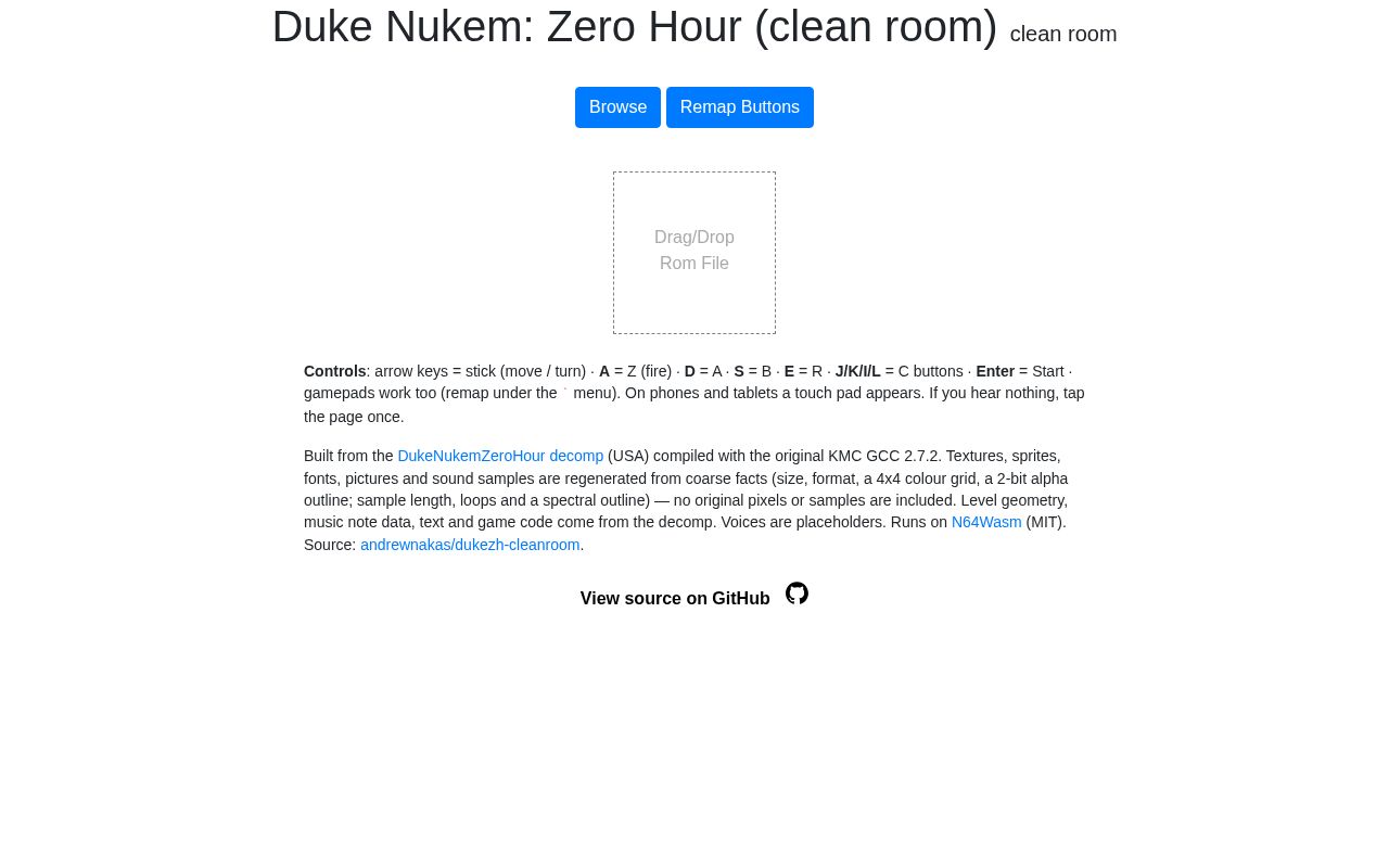 Preview of Duke Nukem: Zero Hour (clean room) clean room