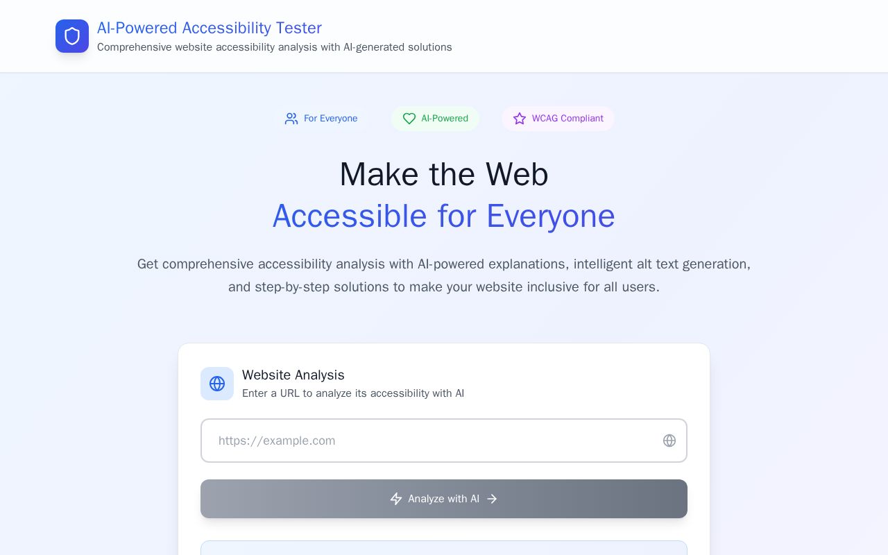 Preview of AI-Powered Website Accessibility Tester