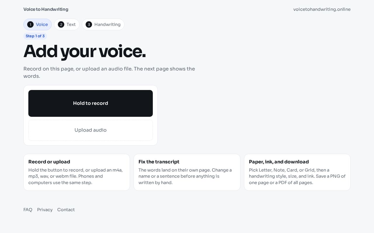 Preview of Voice To Handwriting