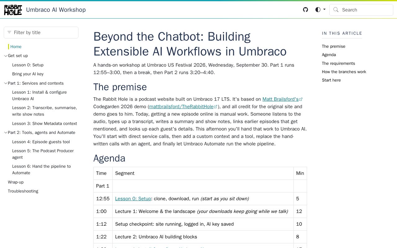 Preview of Umbraco AI Workshop 2026