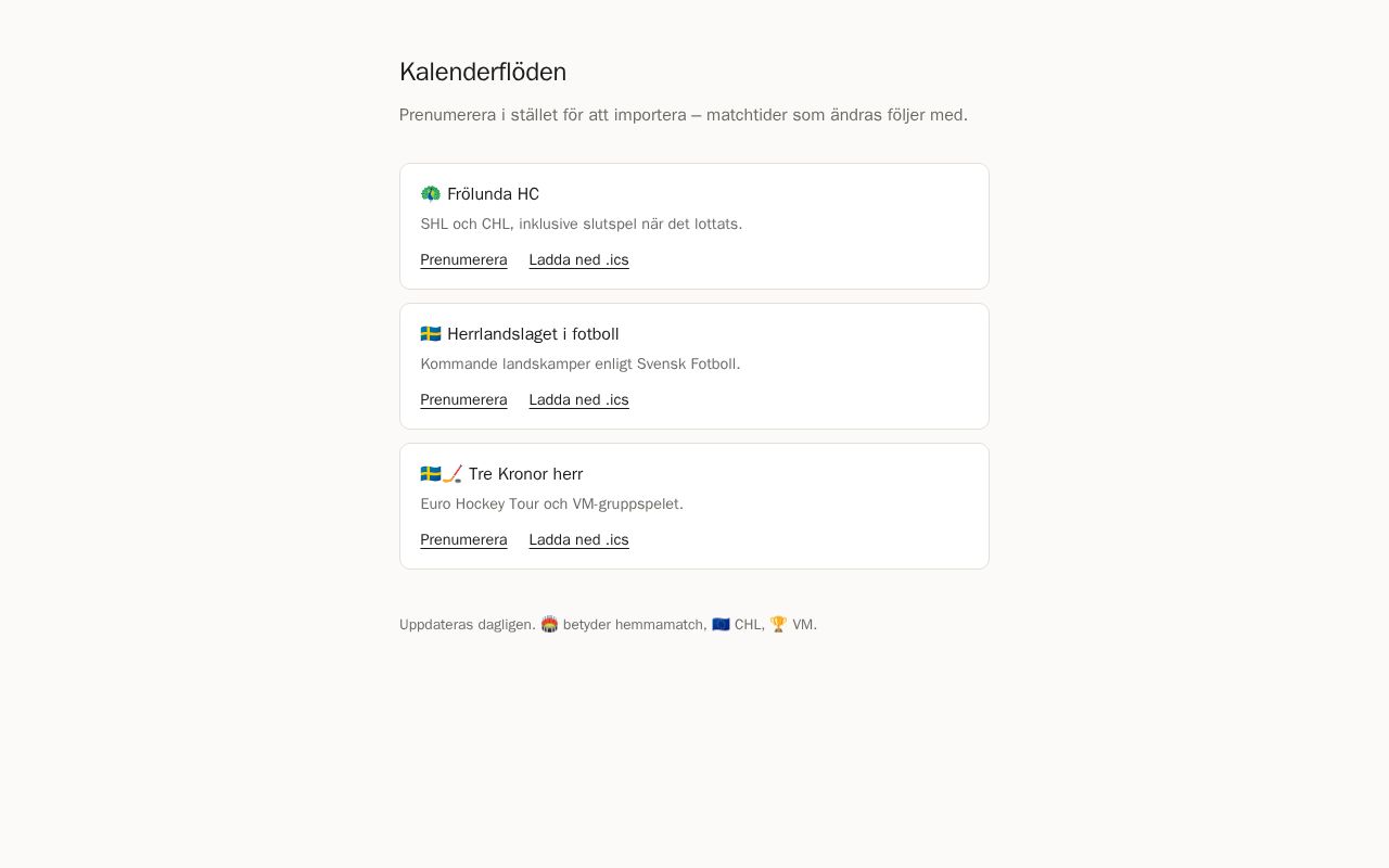 Preview of Kalenderflöden