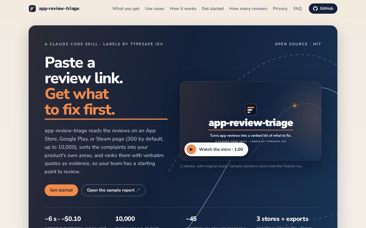 Preview of App Review Triage