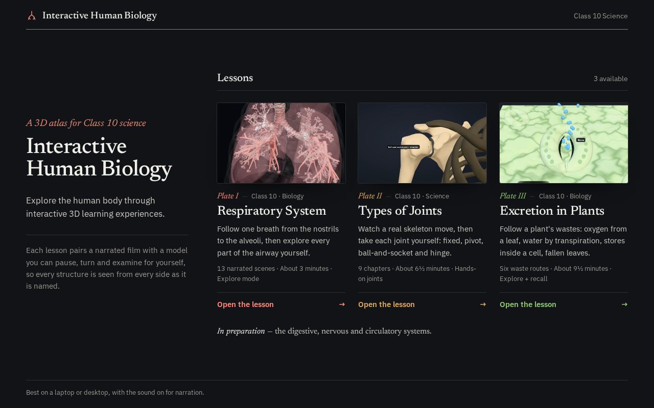 Preview of Interactive Human Biology