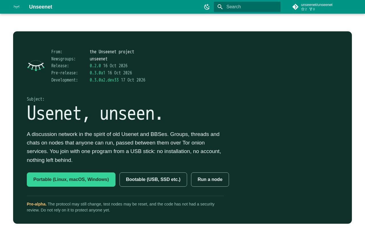 Preview of Unseenet Web