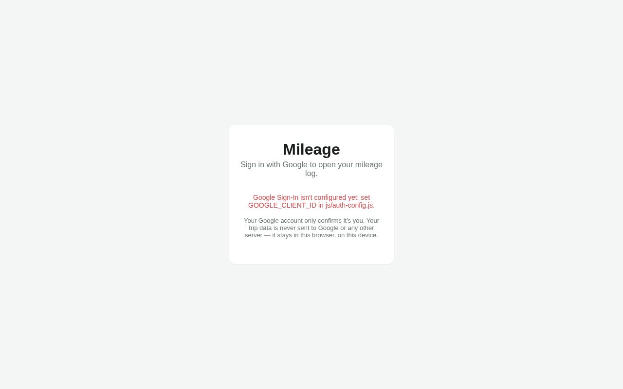 Preview of Mileage Tracker