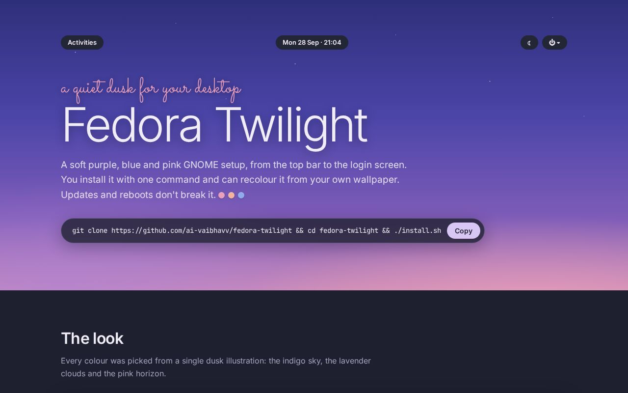 Preview of Fedora Twilight