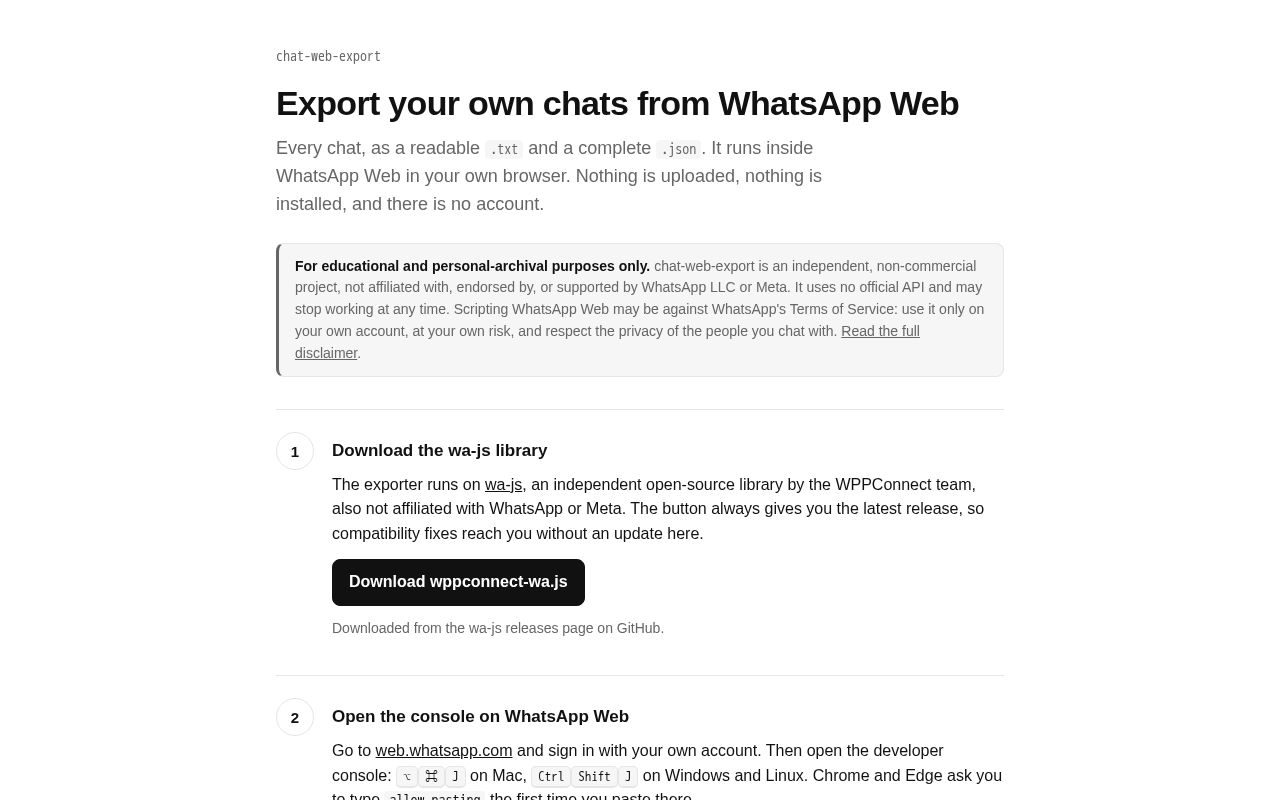 Preview of Chat Web Export