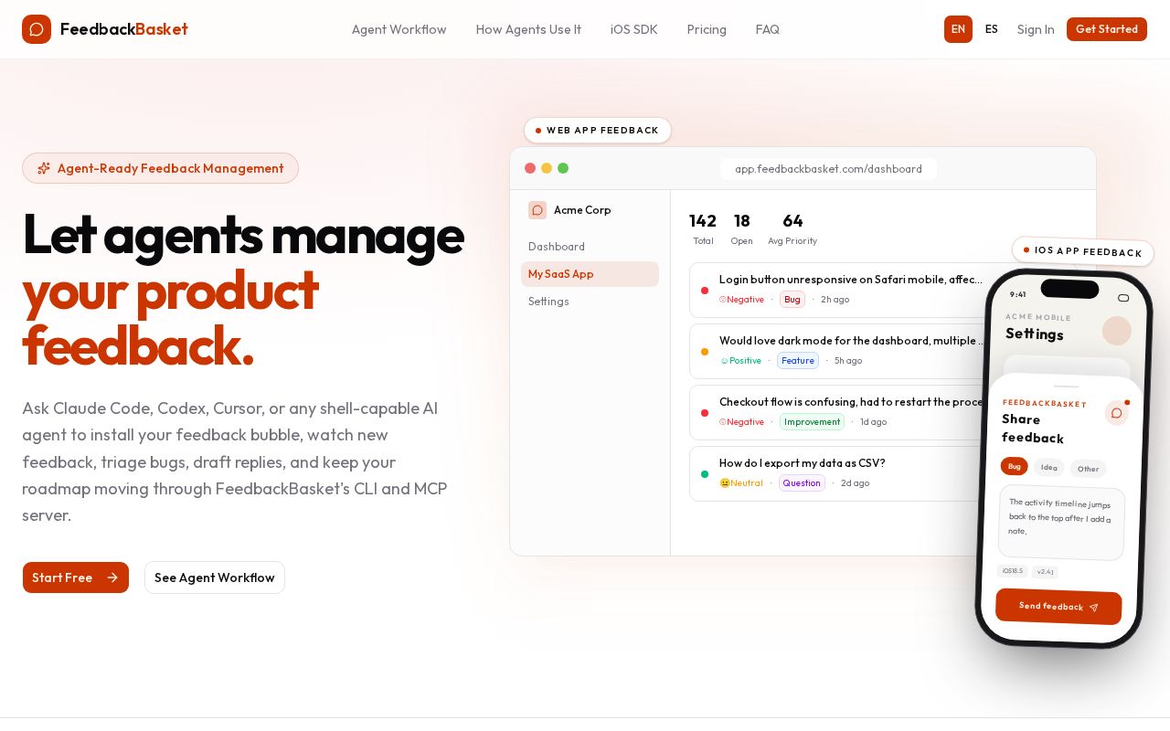 Preview of feedback basket