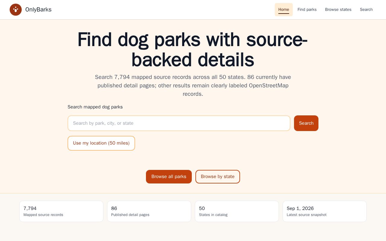 Preview of onlybarks.org