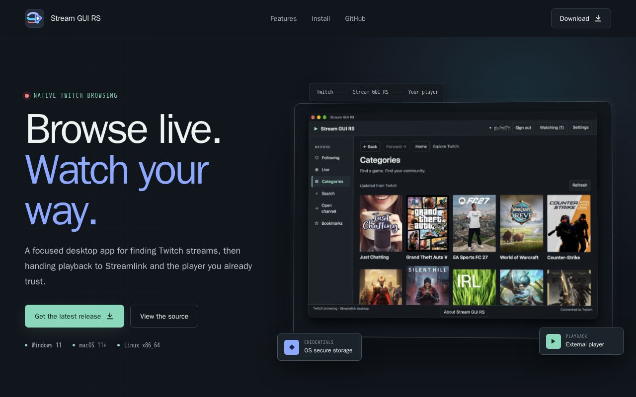 Preview of Stream GUI RS