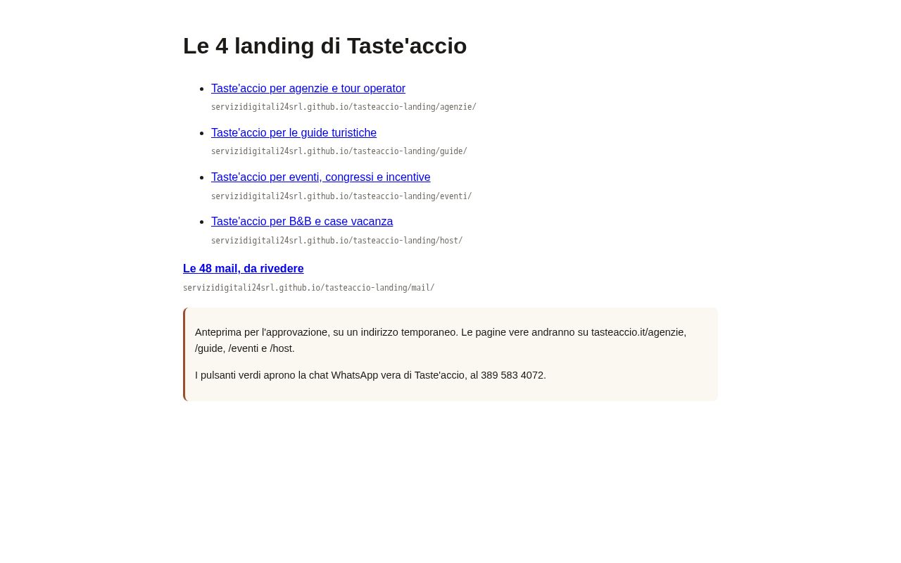 Preview of Tasteaccio Landing
