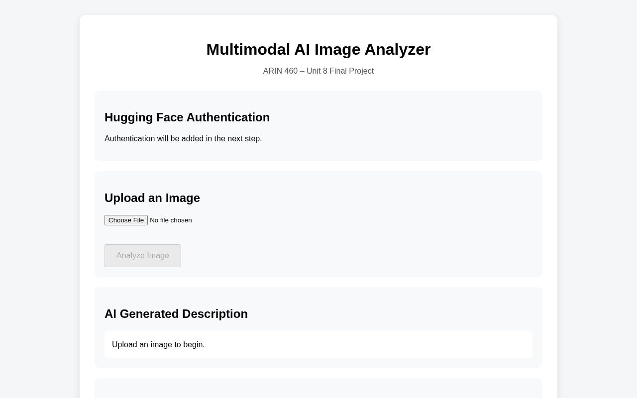Preview of Multimodal AI Image Analyzer