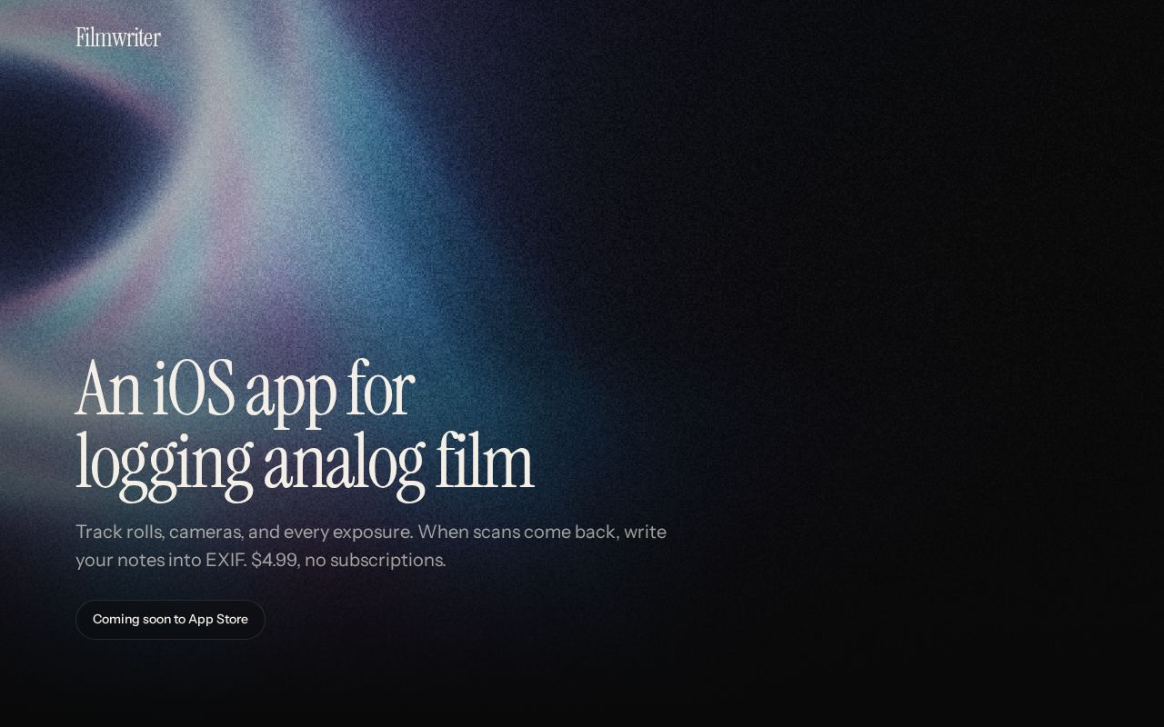 Preview of Filmwriter Website