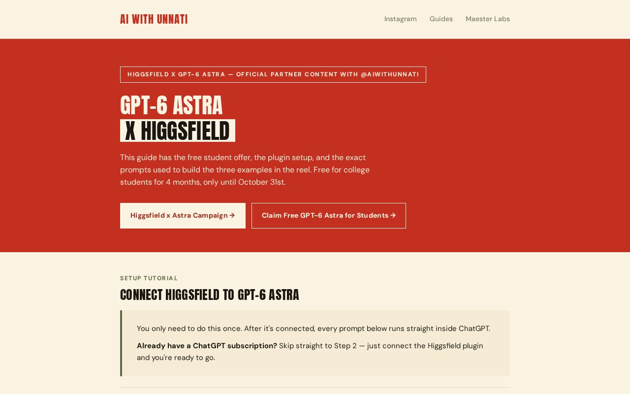Preview of Higgsfield Astra Guide