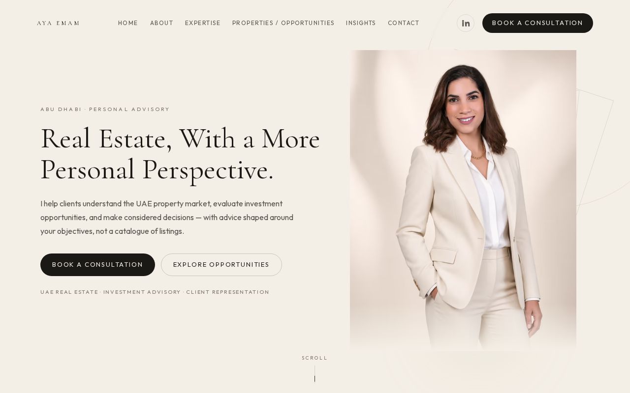 Preview of Personal real-estate consulting website for Aya Emam