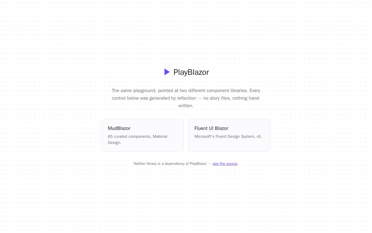 Preview of PlayBlazor