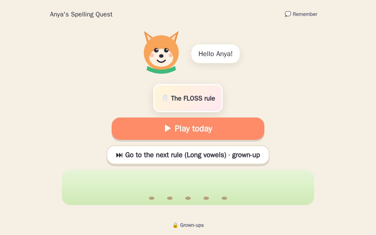 Preview of Offline PWA that turns a 6-week spelling plan into a 10-15 minute daily game