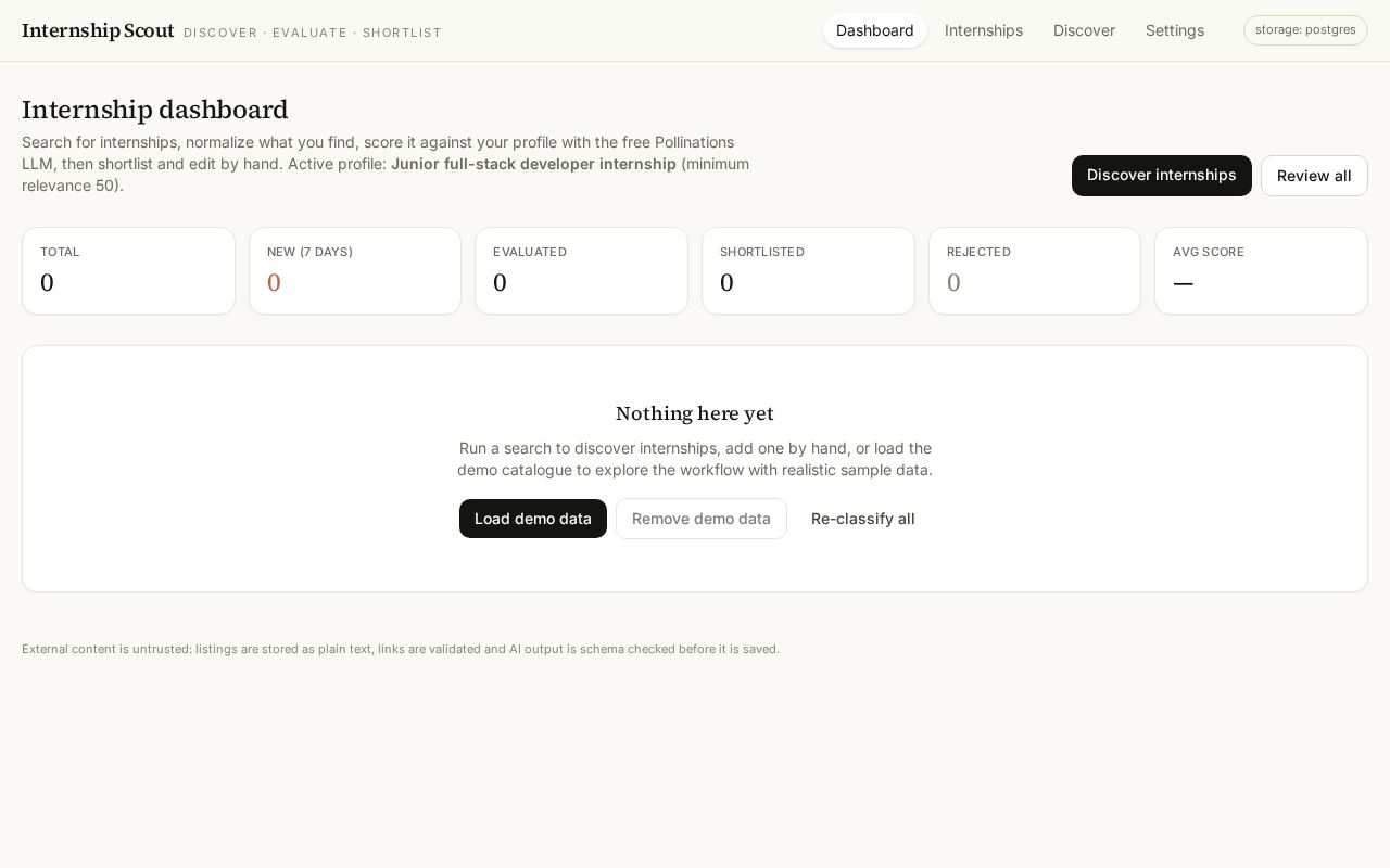 Preview of Internship Scout