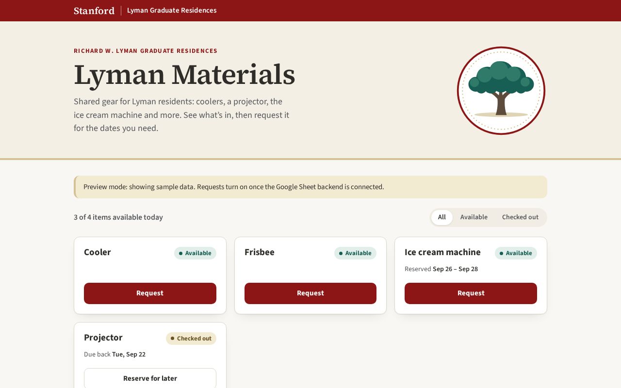 Preview of Lyman Materials