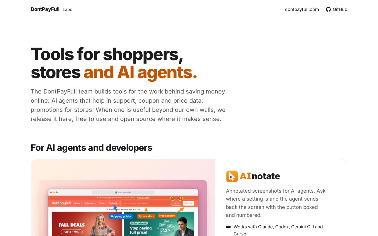 Preview of DontPayFull Labs: open source tools from the DontPayFull team
