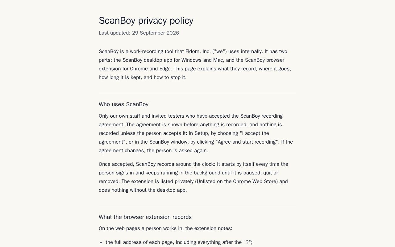 Preview of Scanboy Privacy
