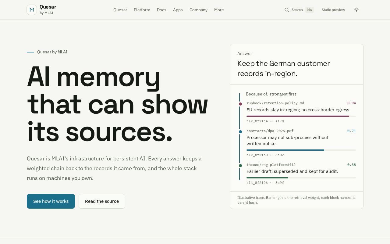 Preview of Quesar Cloud