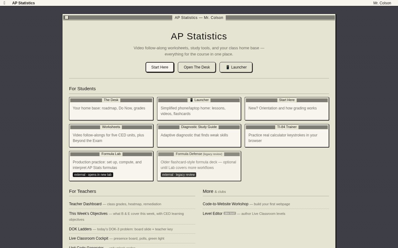 Preview of Apstat Park