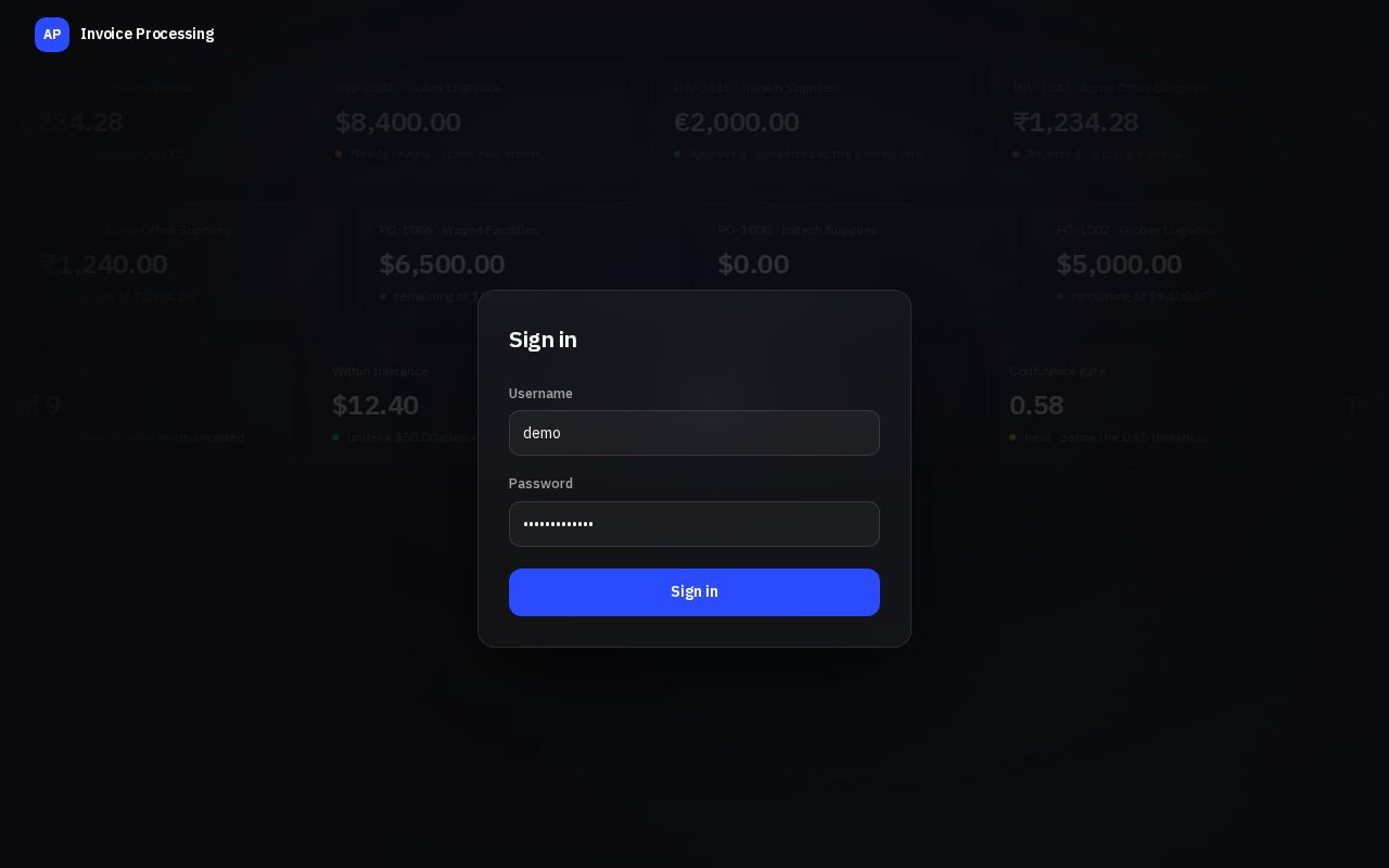 Preview of Invoice Processing