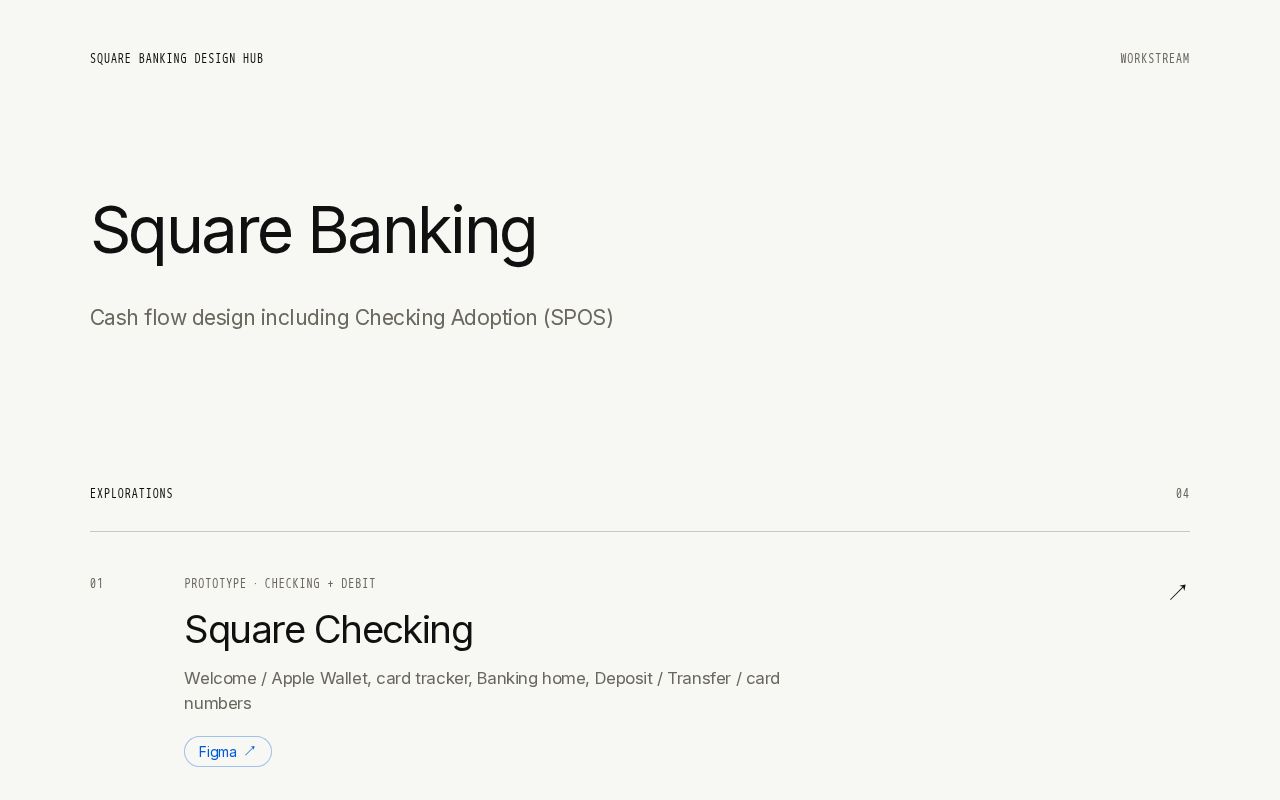 Preview of Square Money design sandbox hub