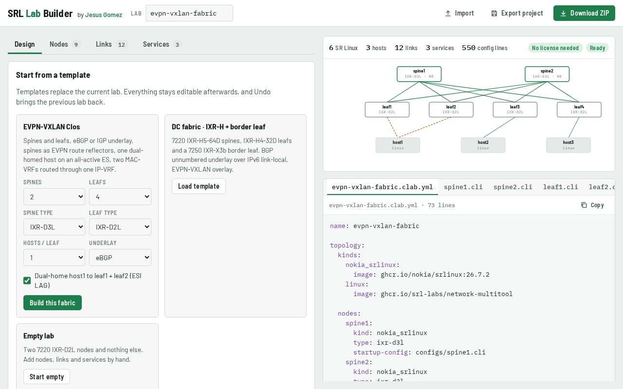 Preview of Srl Lab Builder