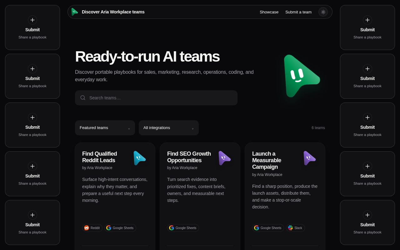 Preview of Aria Workplace Teams
