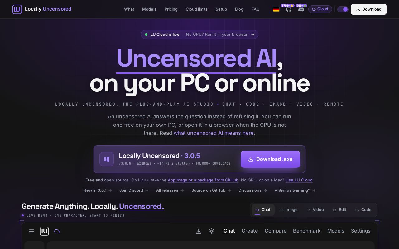 Preview of Locally Uncensored
