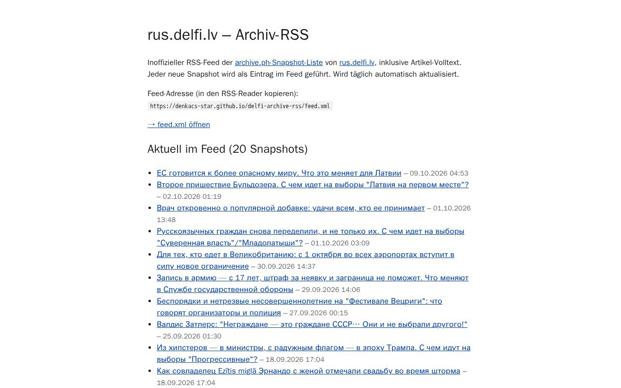 Preview of Delfi Archive Rss