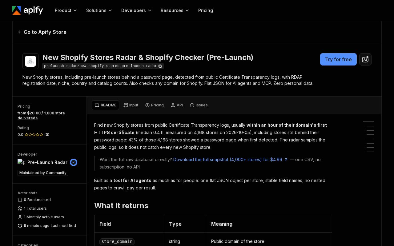 Preview of Prelaunch Radar Mcp
